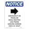 Signmission OSHA Notice, 7" Height, Emergency Or Problem Sign With Symbol, 7" X 5", Portrait OS-NS-D-57-V-11867 - alternate 1